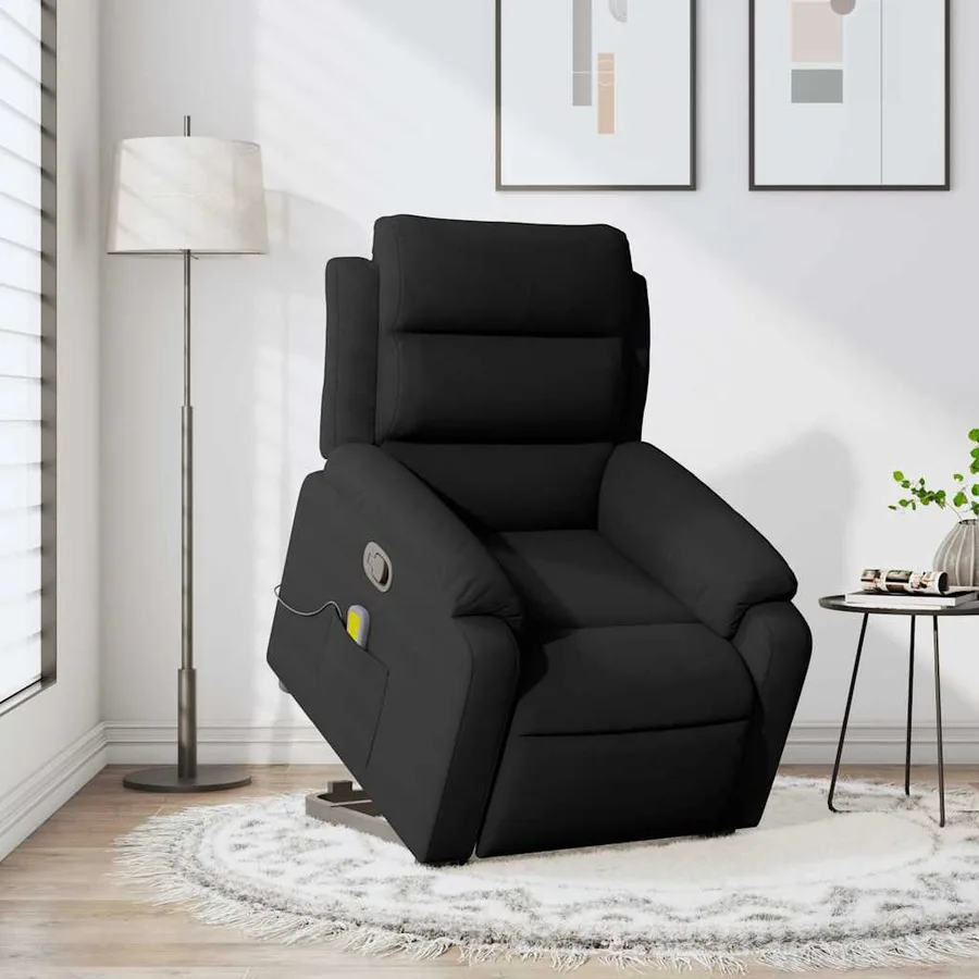 Fauteuil de massage inclinable Noir Velours - 14