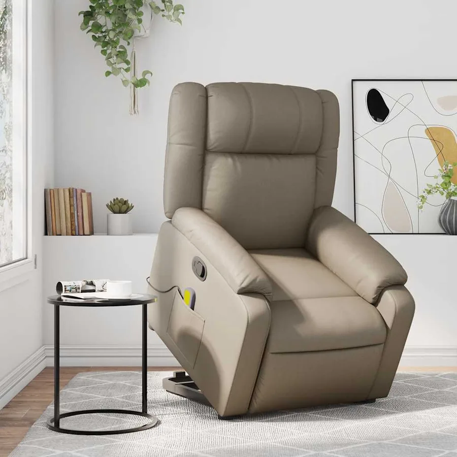 Fauteuil inclinable de massage Cappuccino Similicuir - 16