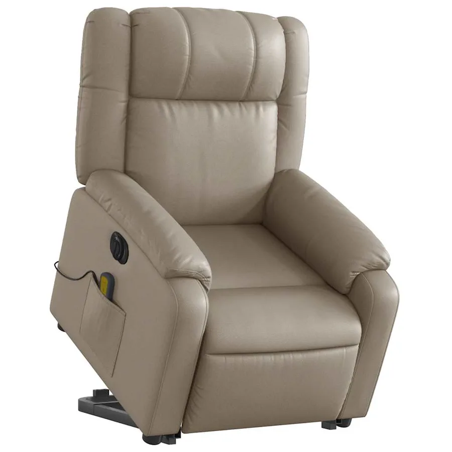 Fauteuil inclinable de massage électrique cappuccino similicuir - 3