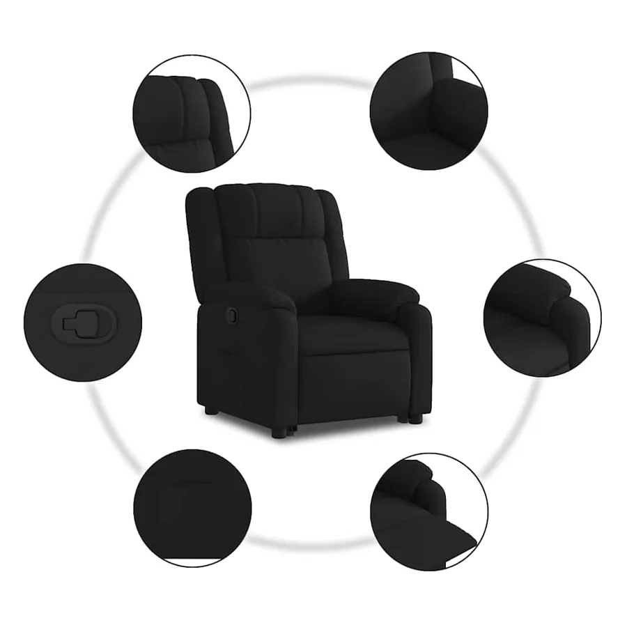 Fauteuil inclinable noir tissu - 8