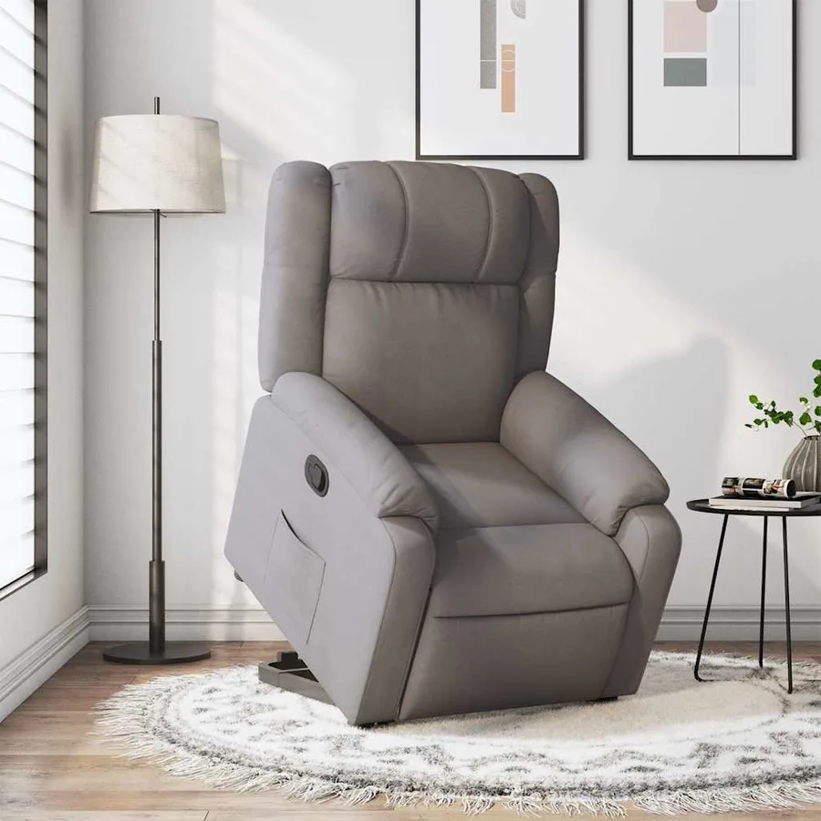Fauteuil inclinable taupe tissu - 15