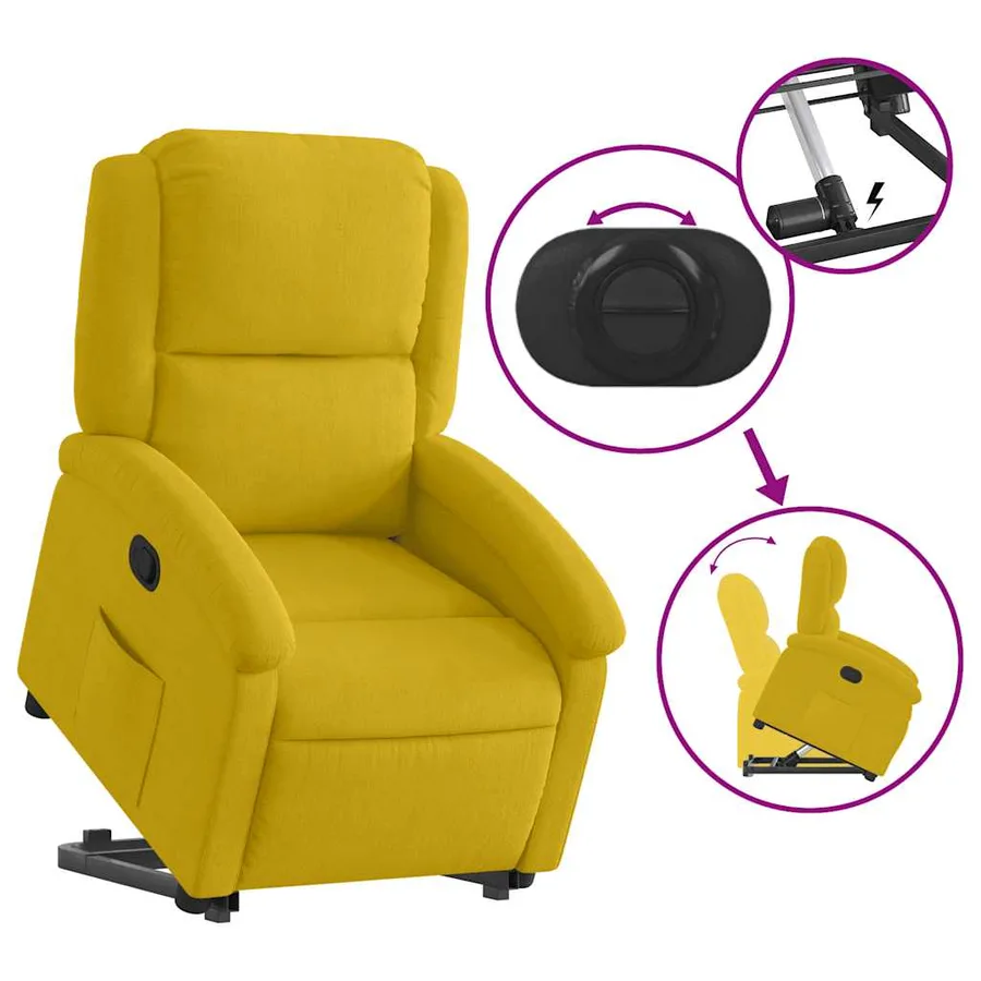 Fauteuil inclinable Jaune Velours - 6