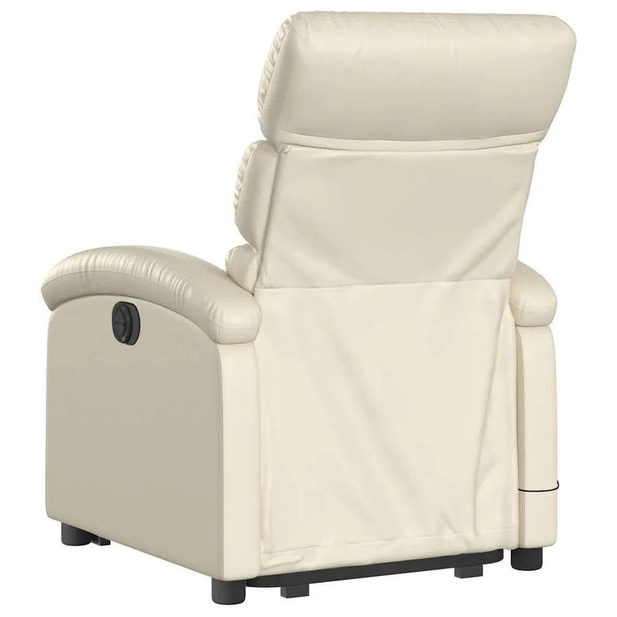 Fauteuil inclinable de massage Crème Similicuir - 5