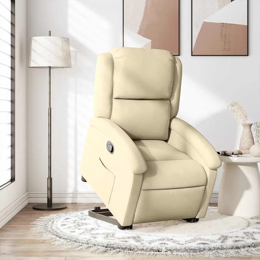 Fauteuil inclinable Crème Tissu - 16
