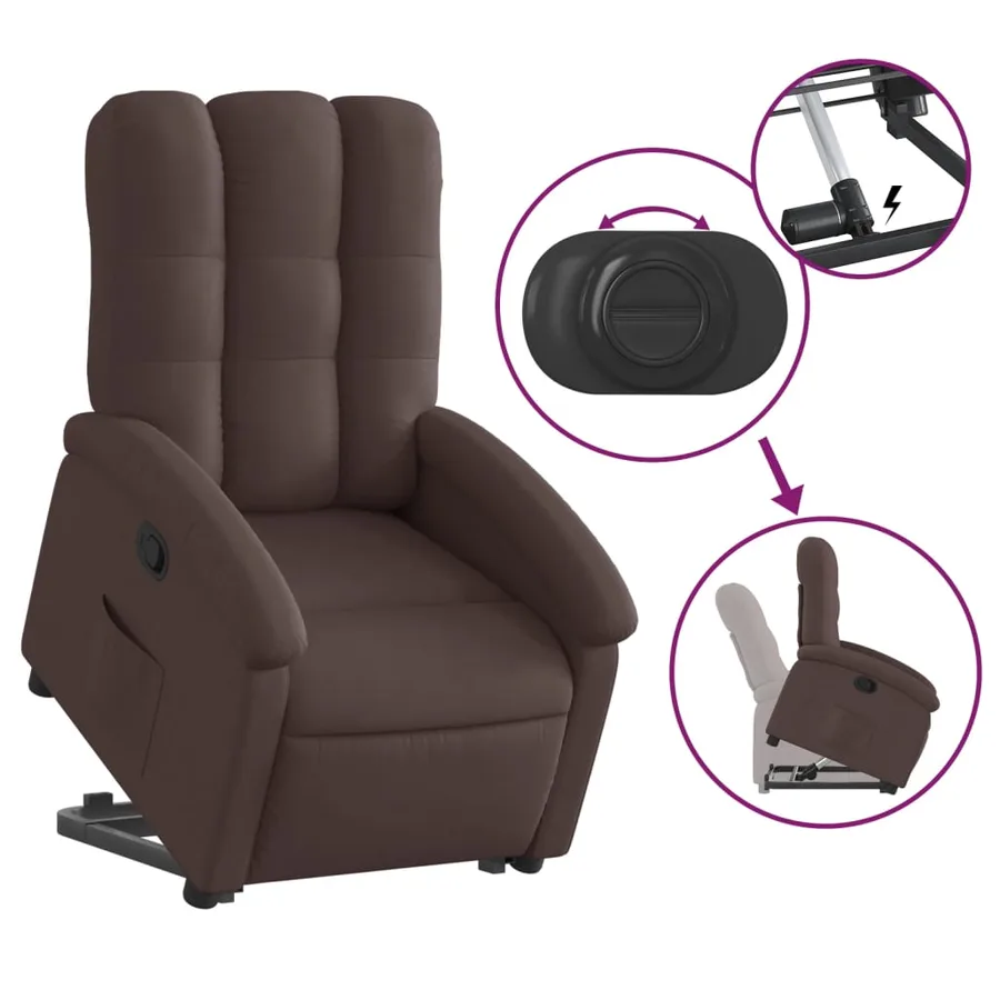 Fauteuil inclinable marron foncé tissu - 5