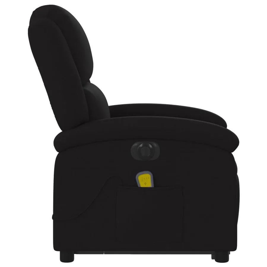 Fauteuil inclinable de massage électrique Noir Tissu - 10