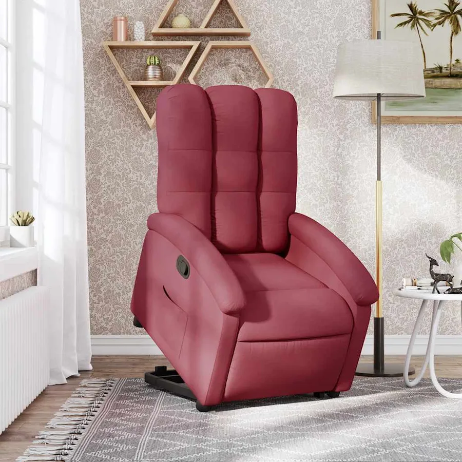 Fauteuil inclinable rouge bordeaux tissu - 16