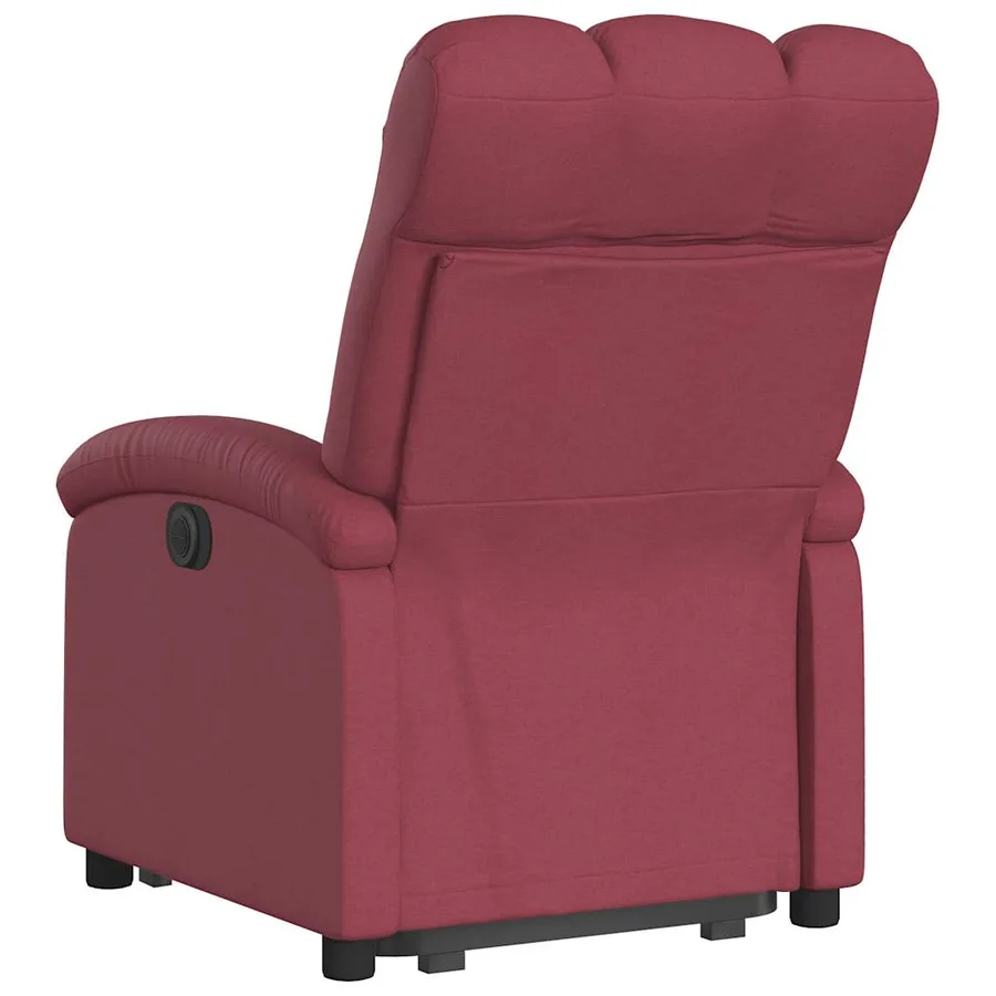 Fauteuil inclinable rouge bordeaux tissu - 5