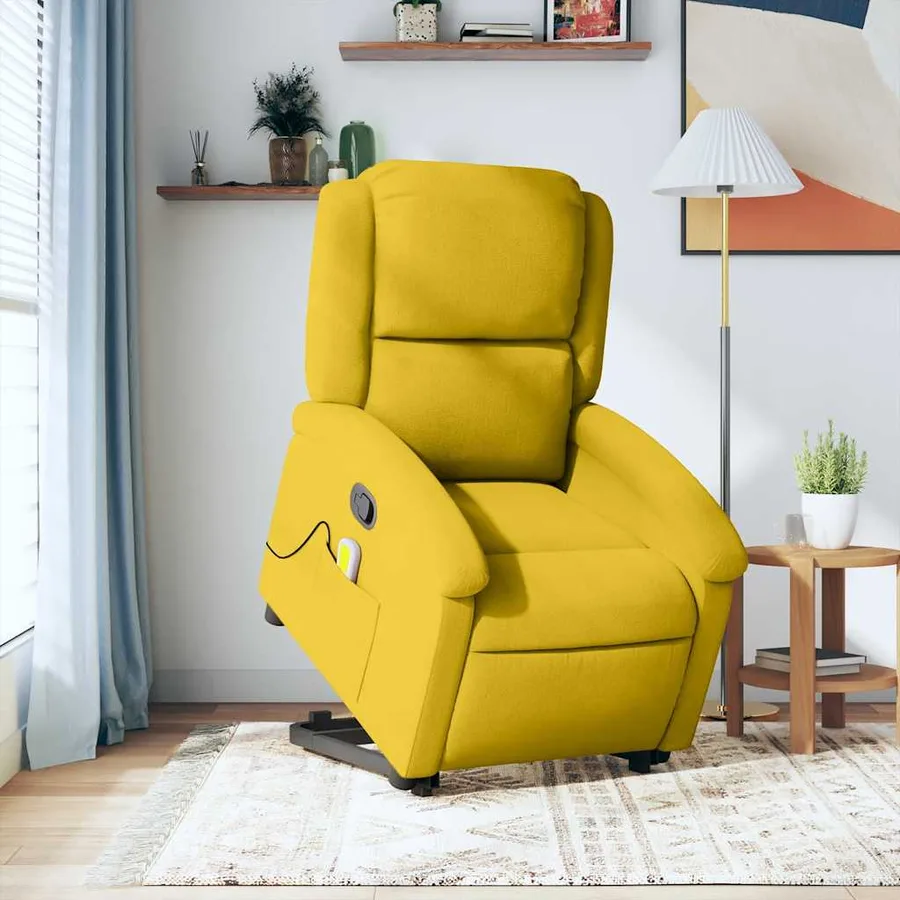 Fauteuil de massage inclinable Jaune Velours - 16