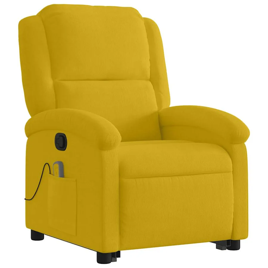 Fauteuil de massage inclinable Jaune Velours - 4