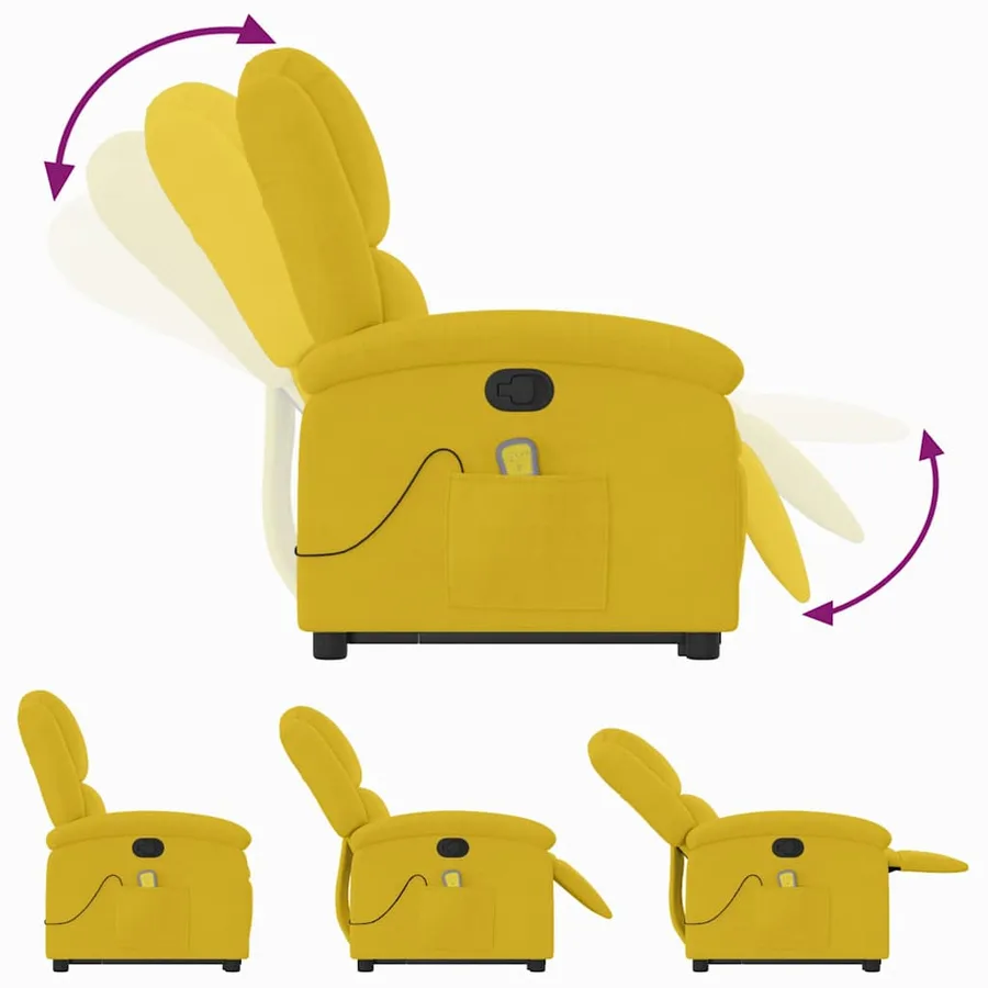 Fauteuil de massage inclinable Jaune Velours - 7