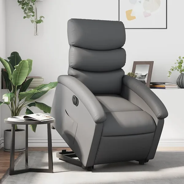 Fauteuil inclinable électrique gris similicuir