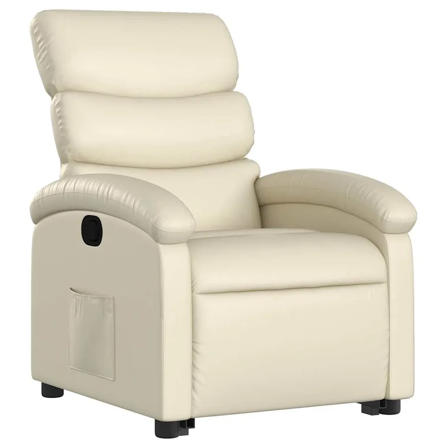 Fauteuil inclinable Crème Similicuir - 4