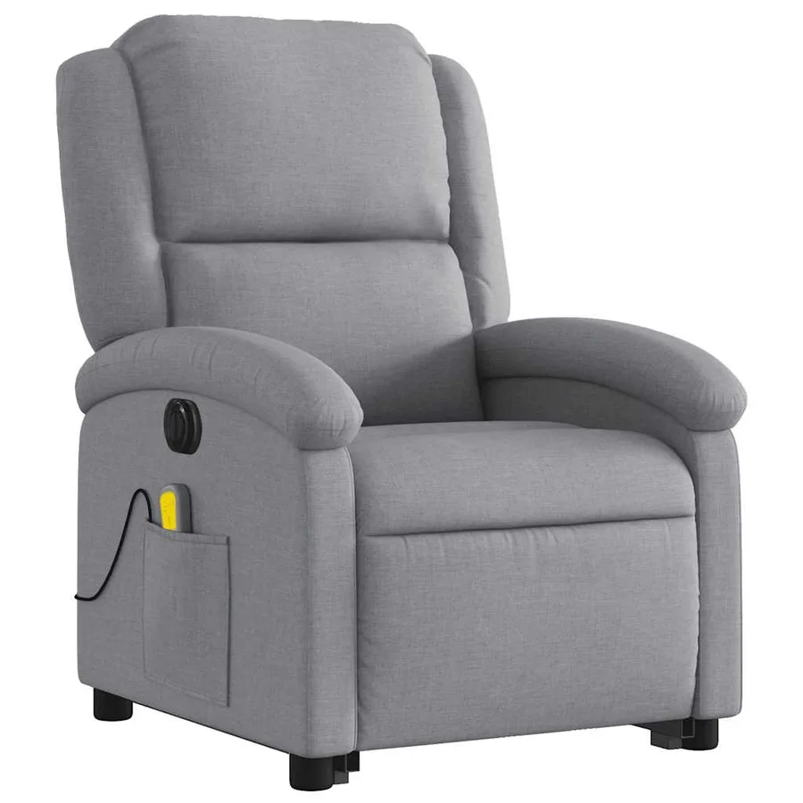 Fauteuil inclinable de massage électrique Gris clair Tissu - 4