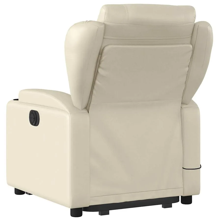 Fauteuil inclinable de massage Crème Similicuir - 5