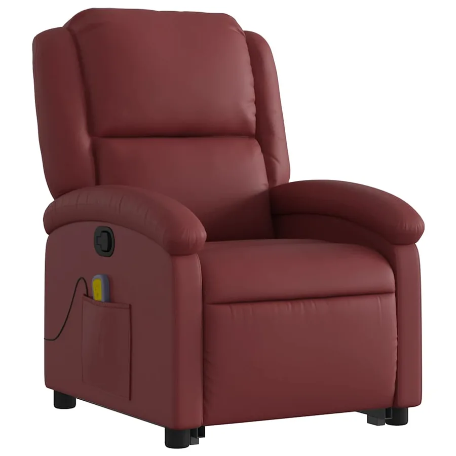 Fauteuil inclinable de massage Rouge bordeaux Similicuir - 4