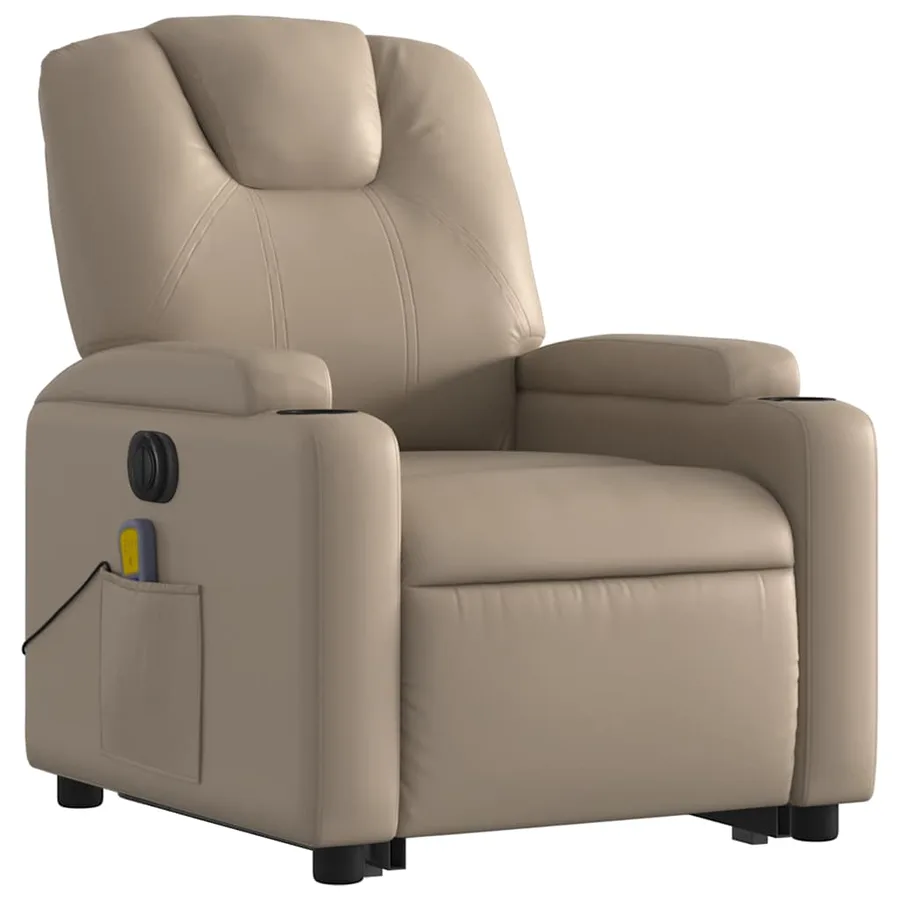 Fauteuil inclinable de massage électrique cappuccino similicuir - 4