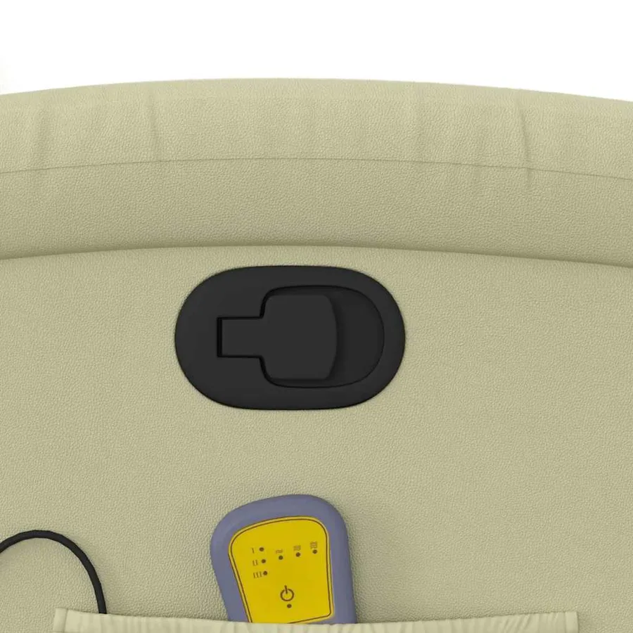 Fauteuil inclinable de massage crème cuir véritable - 12