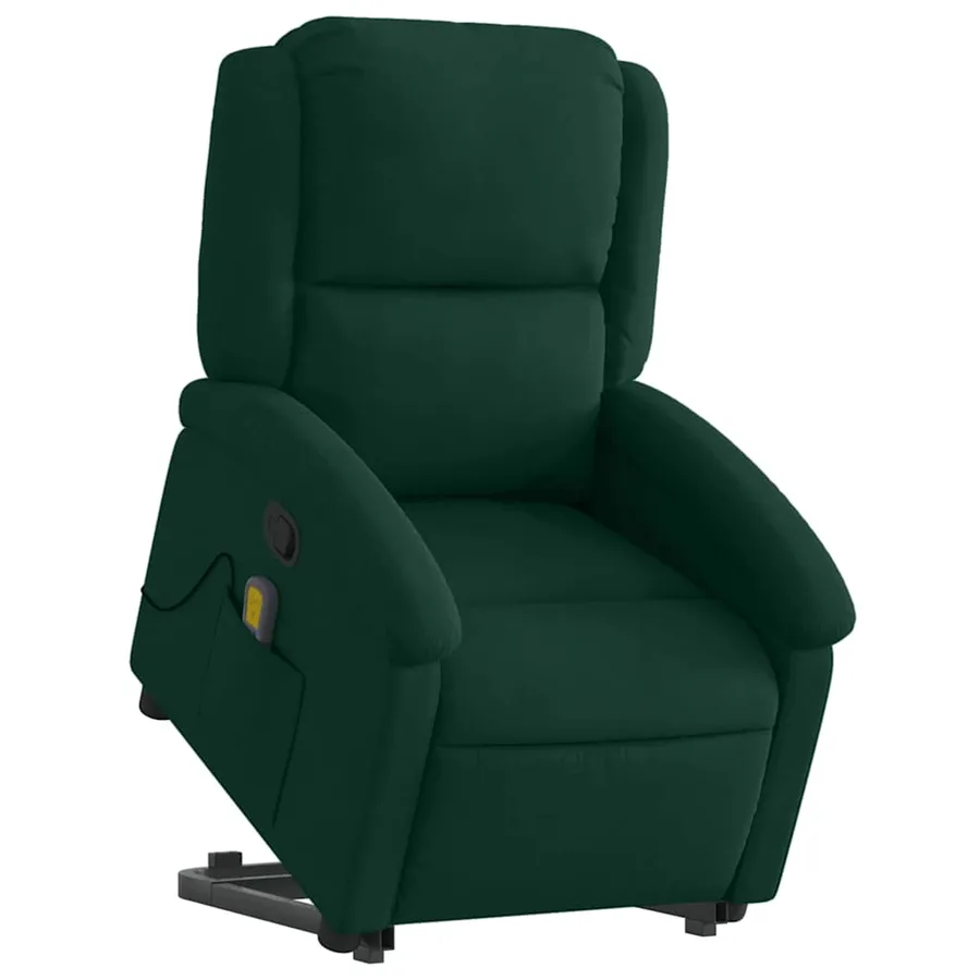 Fauteuil de massage inclinable Vert foncé Velours - 3