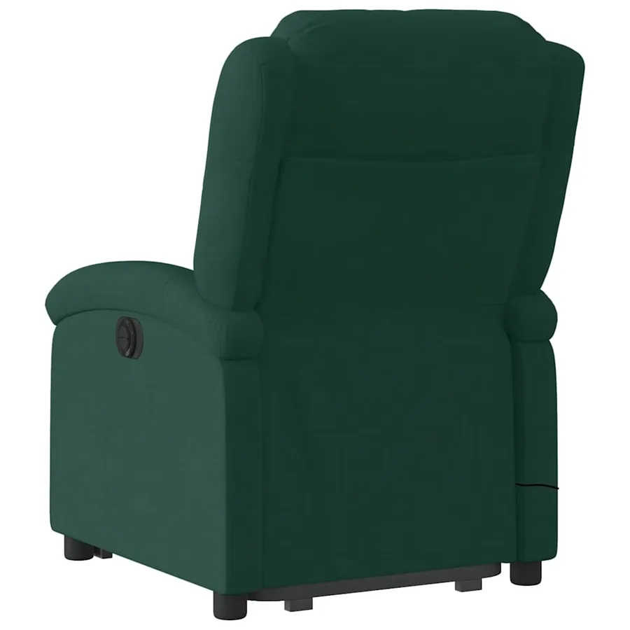 Fauteuil de massage inclinable Vert foncé Velours - 5