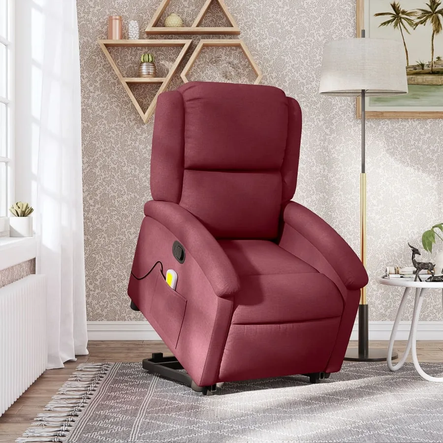 Fauteuil inclinable rouge bordeaux tissu - 16