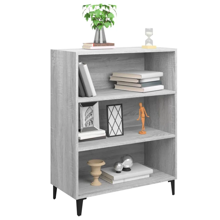 Buffet Gris béton 69,5x32,5x90 cm Bois d'ingénierie - 5