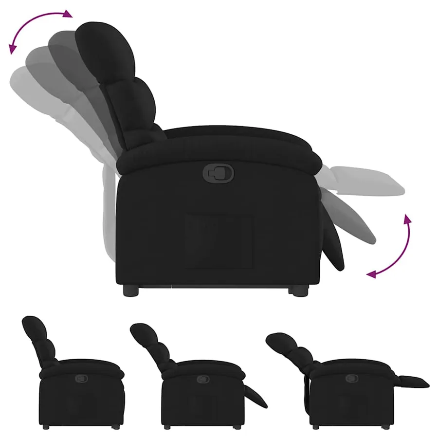 Fauteuil inclinable noir tissu - 7