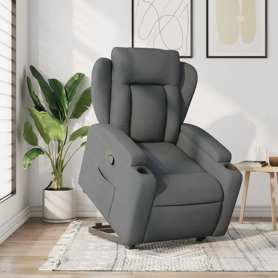 Fauteuil inclinable Gris foncé Tissu - 16