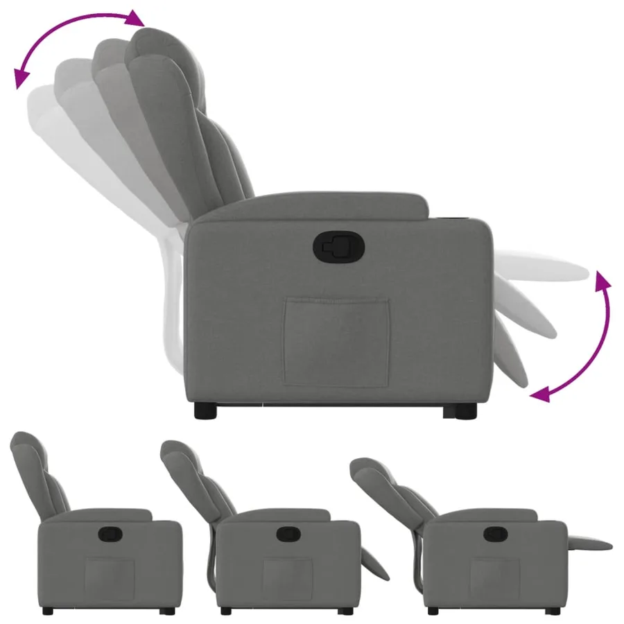 Fauteuil inclinable Gris foncé Tissu - 7