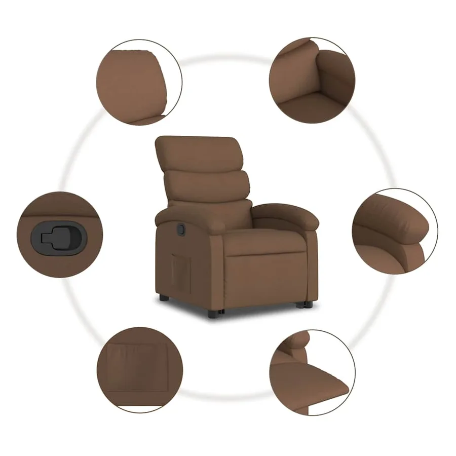 Fauteuil inclinable Marron Tissu - 8