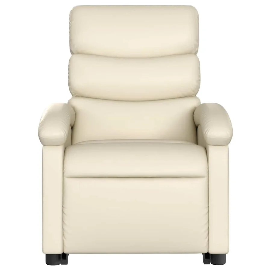 Fauteuil inclinable de massage électrique crème similicuir - 9