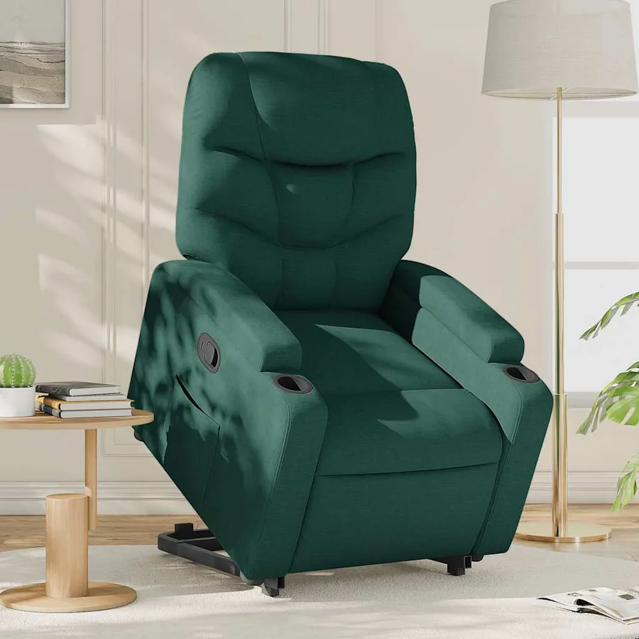 Fauteuil inclinable vert foncé tissu - 15