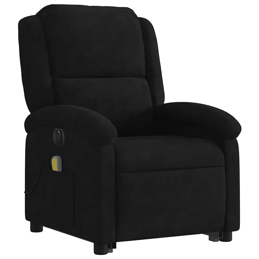 Fauteuil inclinable de massage électrique noir velours - 4