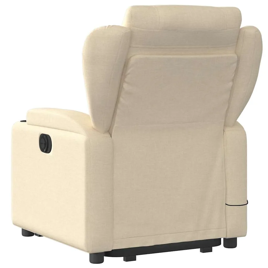 Fauteuil inclinable de massage électrique Crème Tissu - 5
