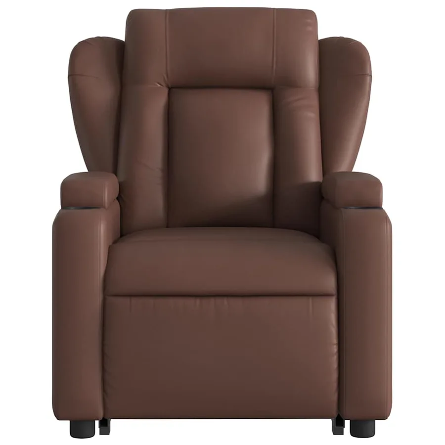 Fauteuil inclinable marron similicuir - 9