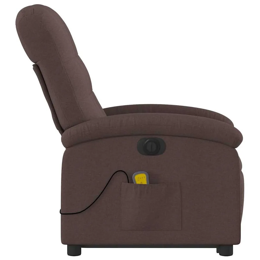 Fauteuil inclinable de massage électrique Marron foncé Tissu - 10