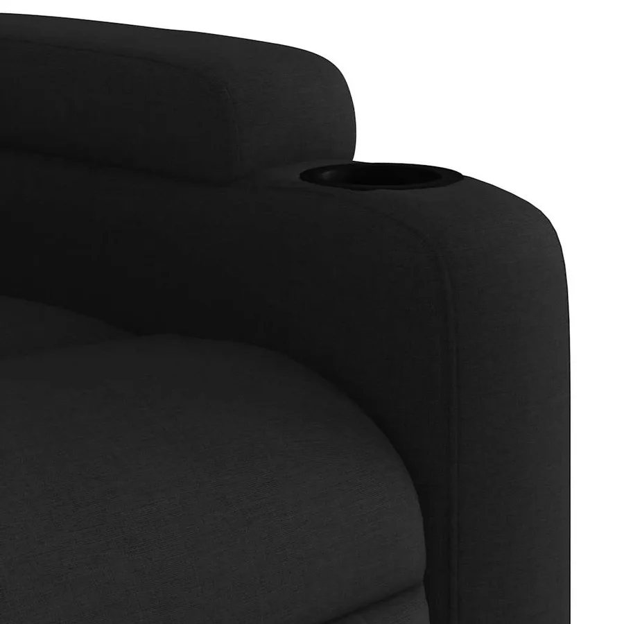Fauteuil inclinable noir tissu - 11