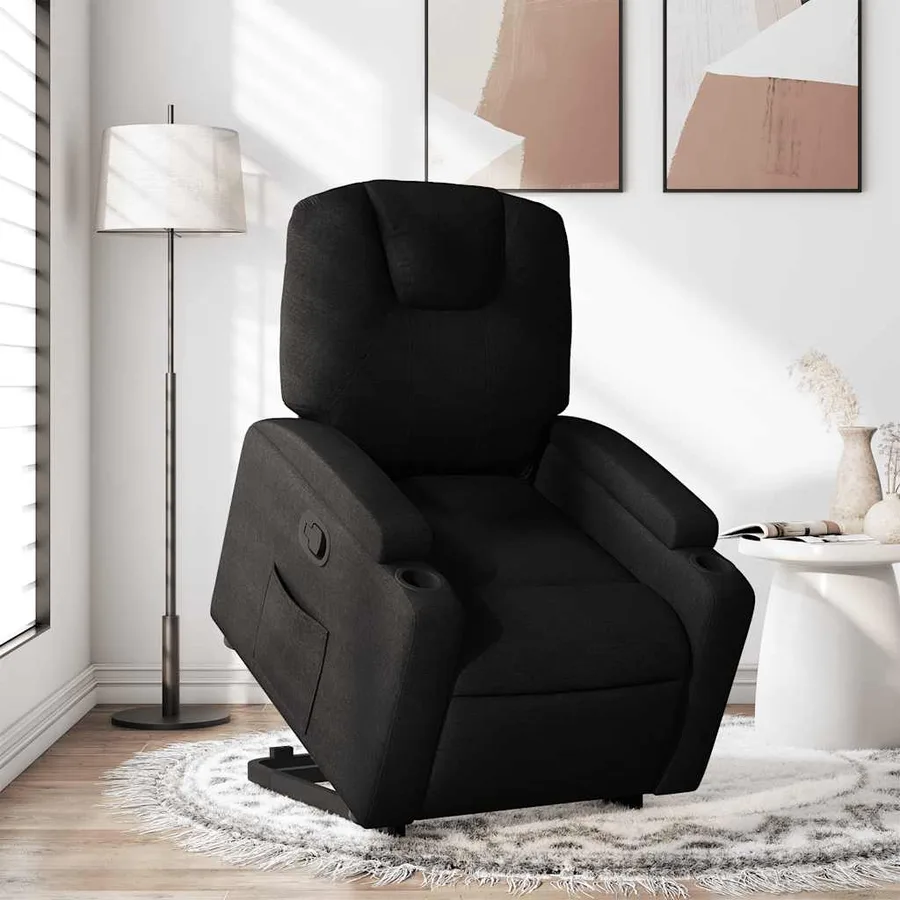 Fauteuil inclinable noir tissu - 15