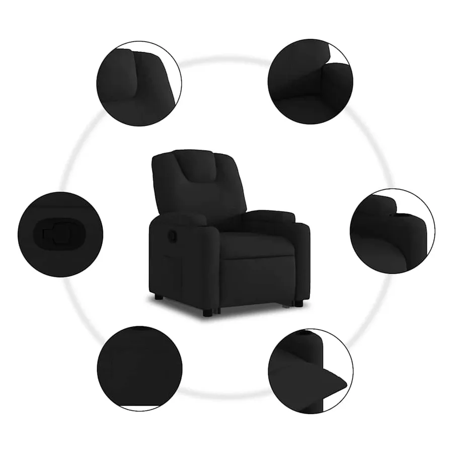 Fauteuil inclinable noir tissu - 8