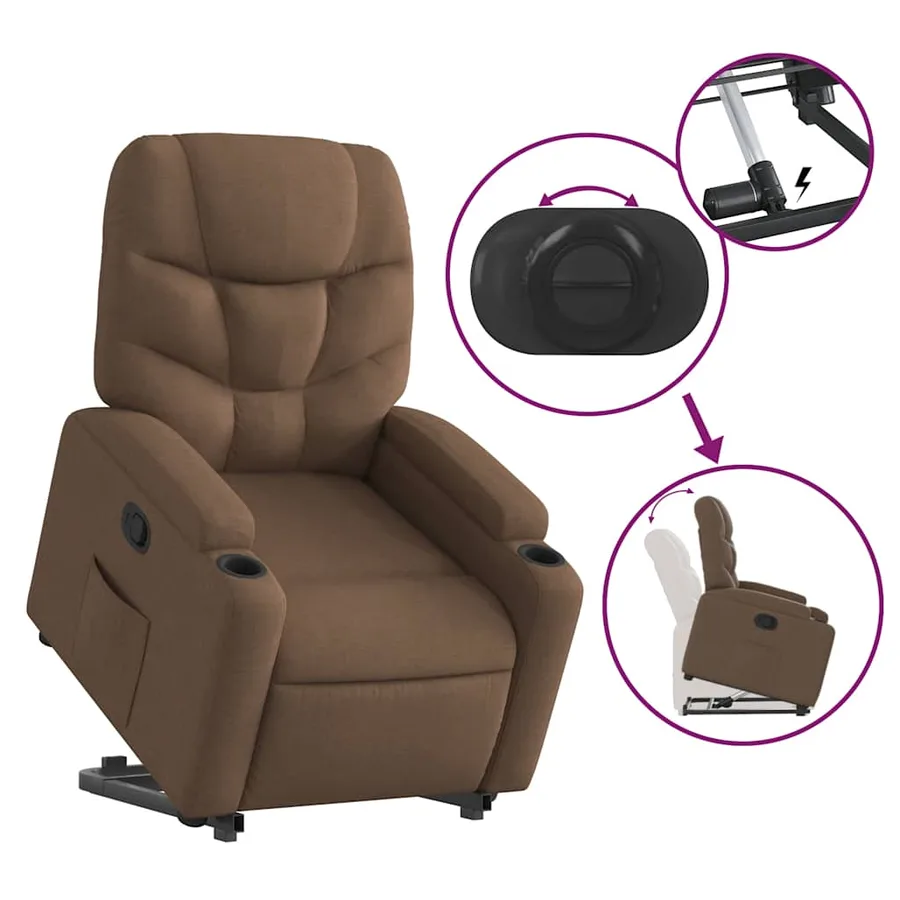 Fauteuil inclinable Marron Tissu - 6
