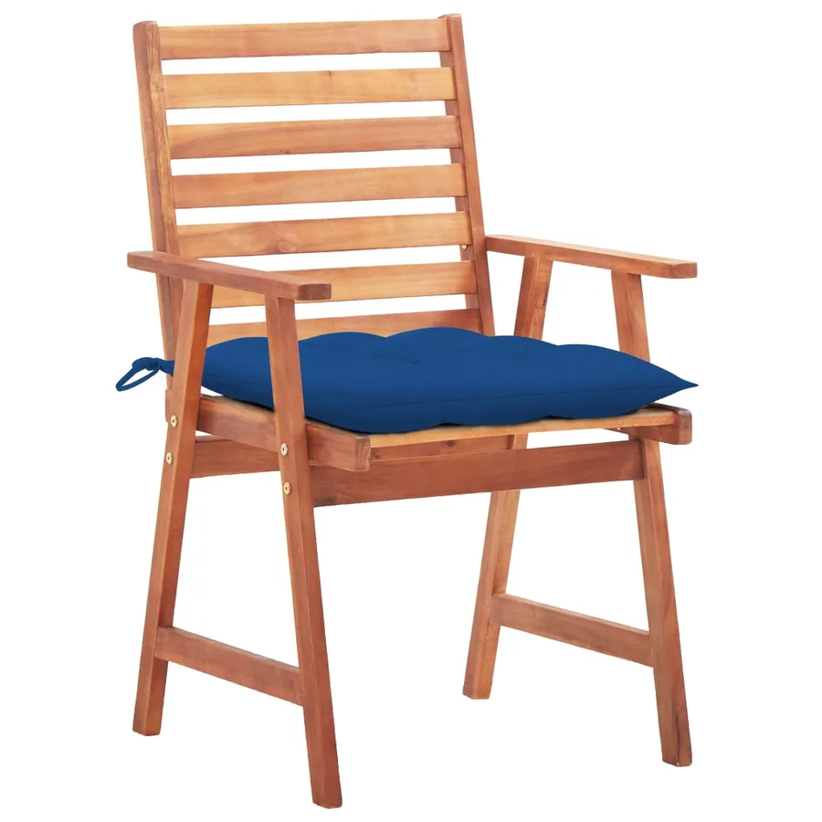 Chaises à manger d'extérieur lot de 2 et coussins Acacia massif - 2