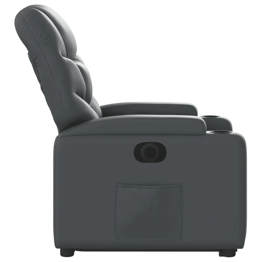 Fauteuil inclinable électrique gris similicuir - 10