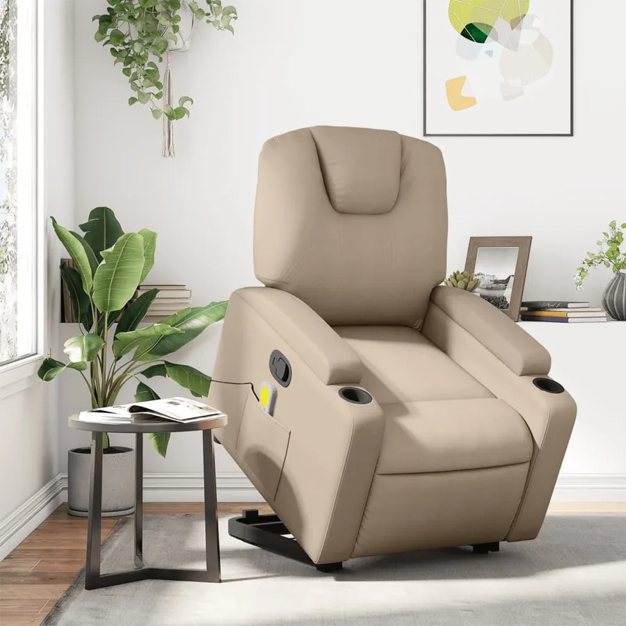 Fauteuil inclinable de massage Cappuccino Similicuir - 16