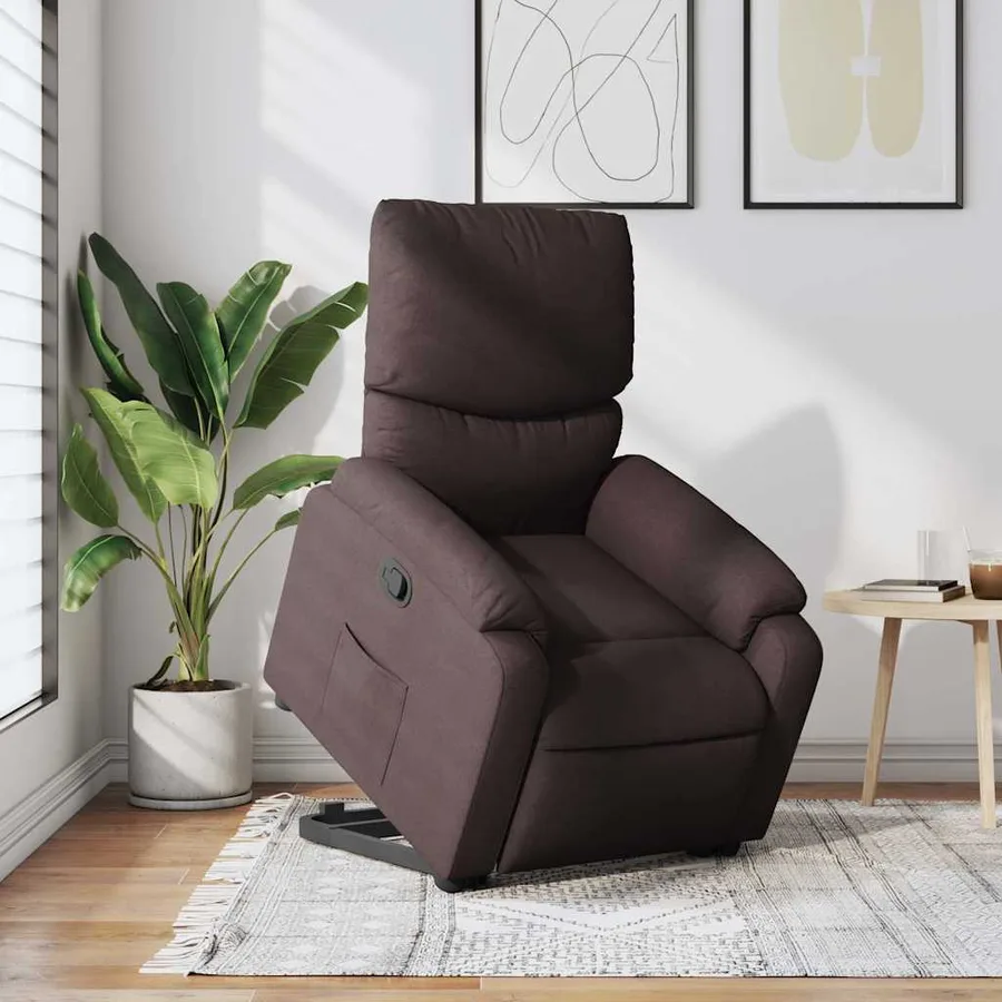 Fauteuil inclinable marron foncé tissu - 16