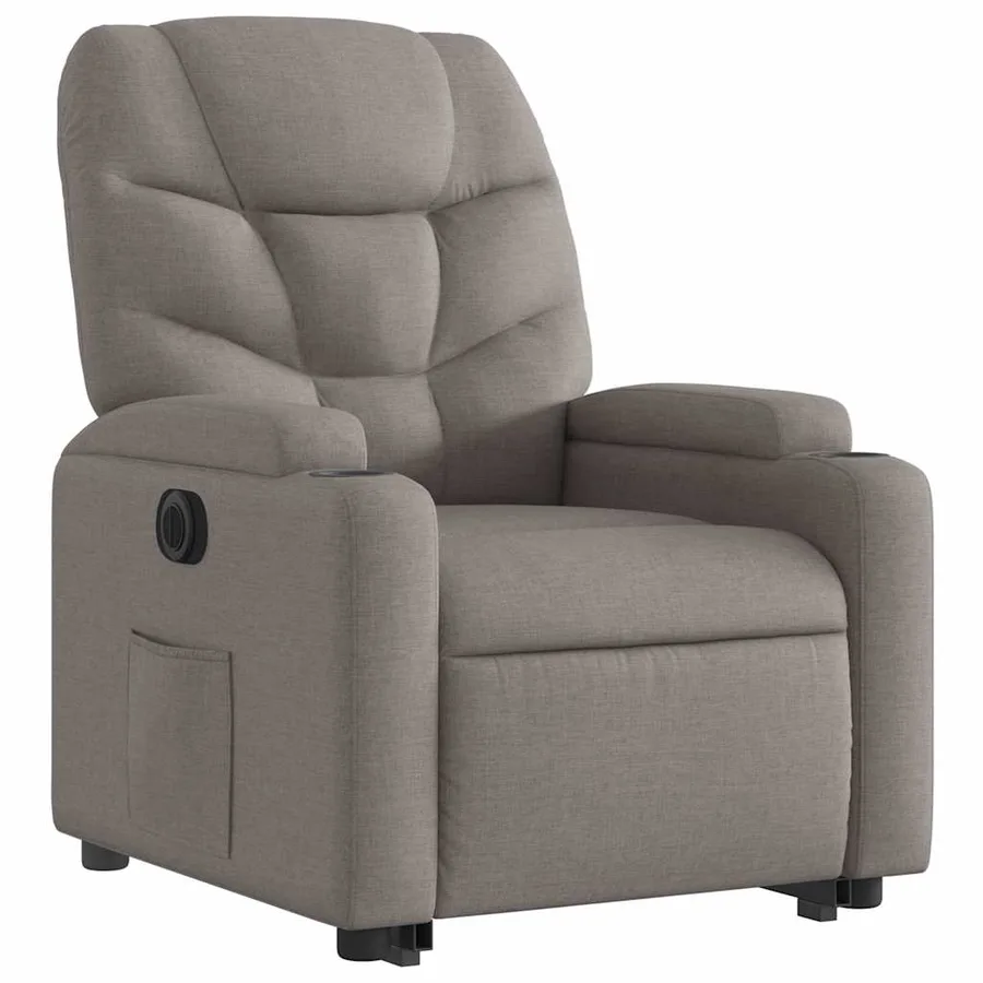 Fauteuil inclinable électrique taupe tissu - 4