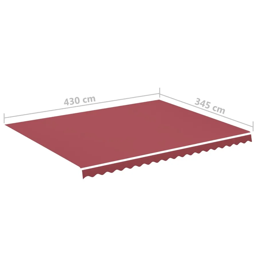 Tissu de remplacement pour auvent bordeaux rouge 4,5x3,5 m polyester - 6