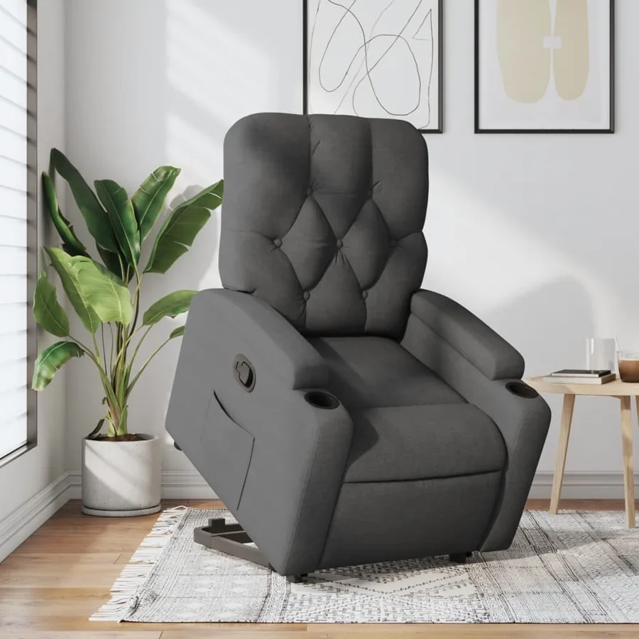 Fauteuil inclinable Gris foncé Tissu - 16