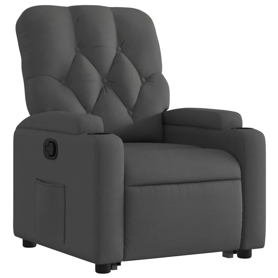 Fauteuil inclinable Gris foncé Tissu - 4