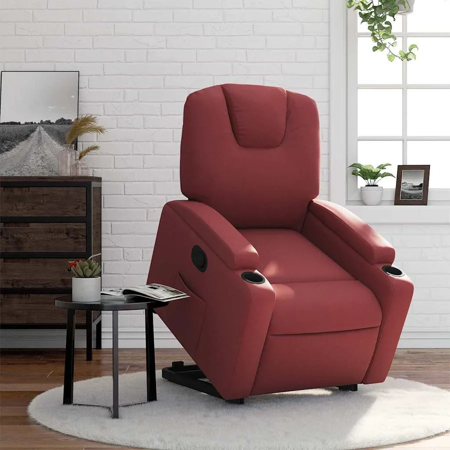 Fauteuil inclinable Rouge bordeaux Similicuir - 15