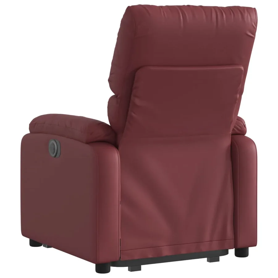 Fauteuil inclinable électrique rouge bordeaux similicuir - 4